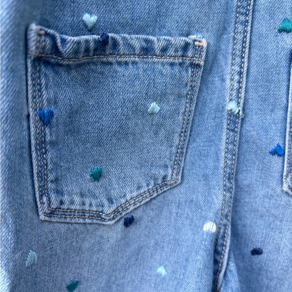 OshKosh B'gosh Denim Overalls with Hand embroidered Heart Details - Picture 8 of 12